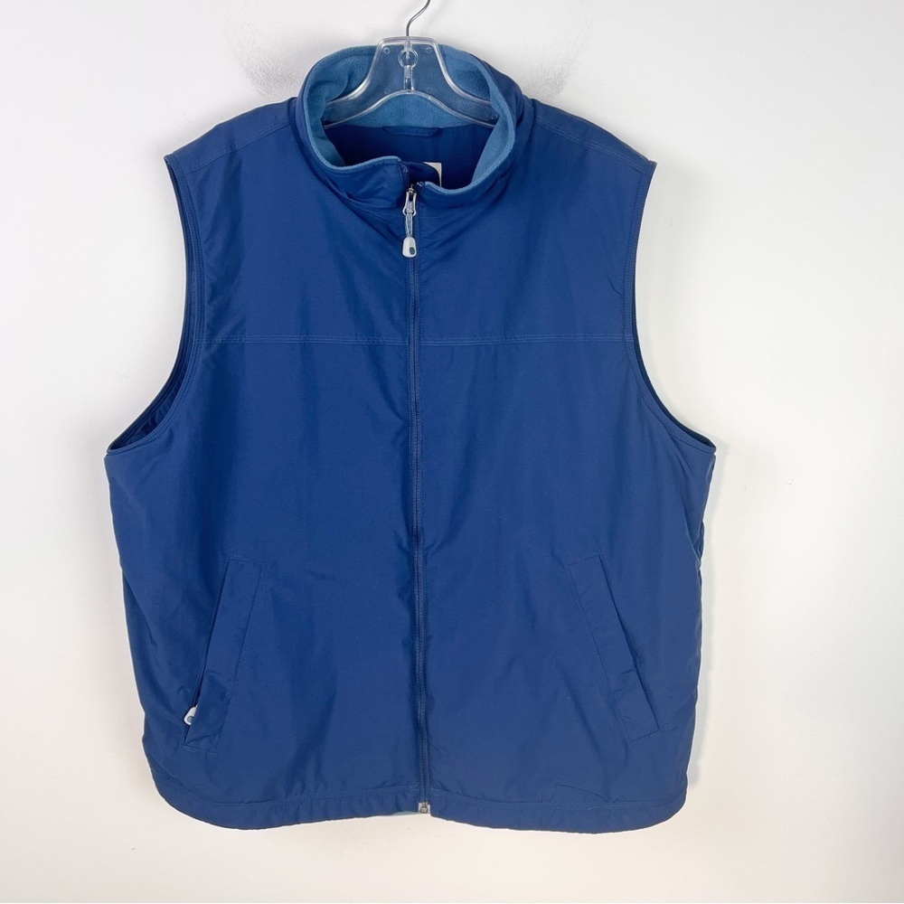 L.L. Bean | Nylon Softshell Full Zip Vest Jacket Fleece Lined Blue Size XL28" jf